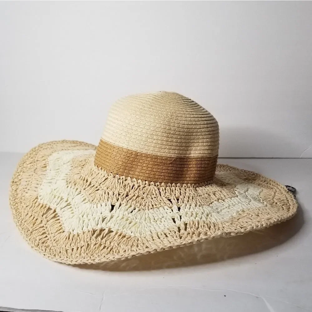 Wilson leather Black Rivet paper hat NWT sun beach vacation hat
